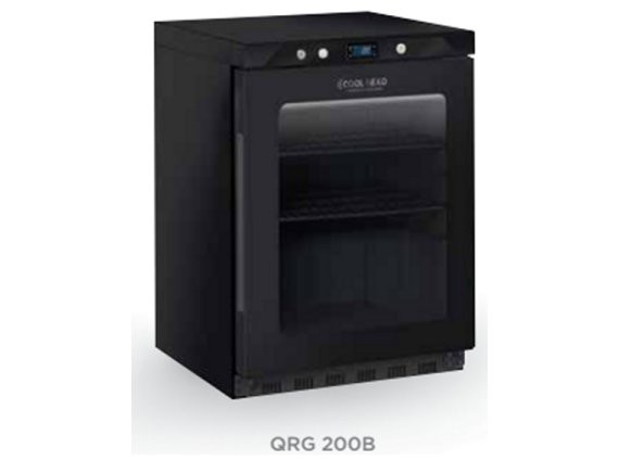 Frigorifero QRG 200B nero porta a vetri  200 litri,  + 2 / +10°.